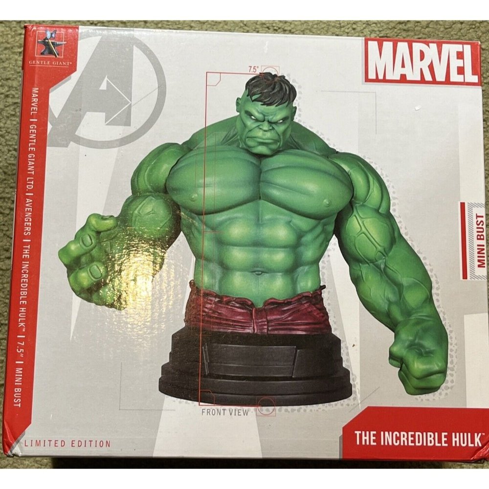2011 Gentle Giant Incredible Hulk 7” Bust Marvel Statue # 529/720 New In 10” Box